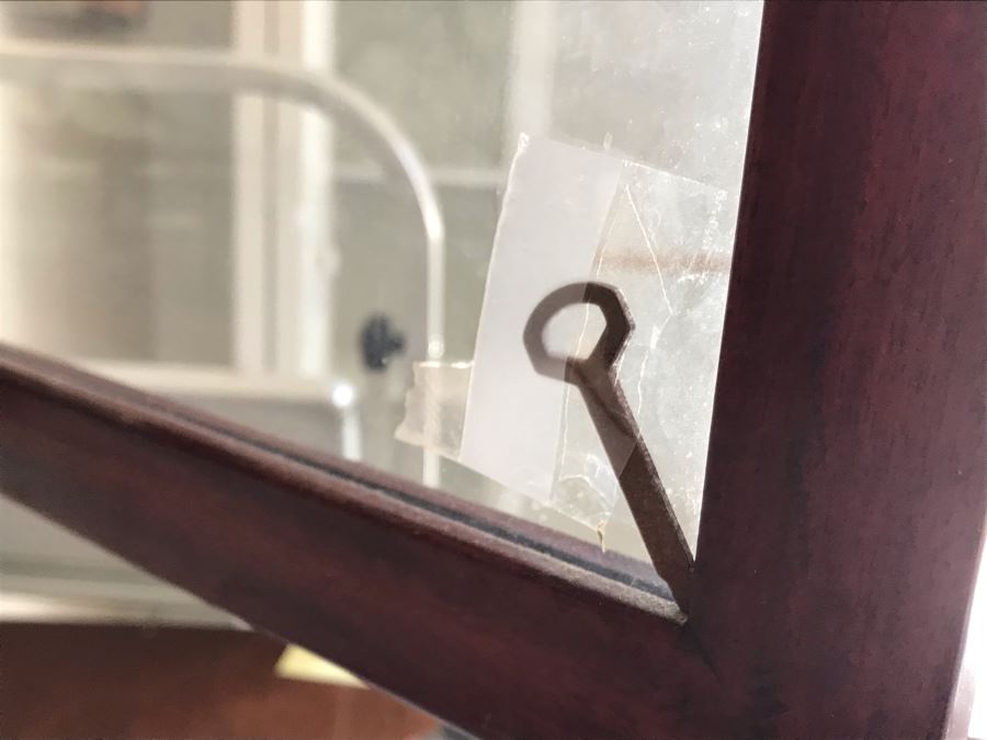 Rosewood Netsuke Display Wall Curio Cabinet Stand With Locking Front Door (Have Key) [Photo 10]