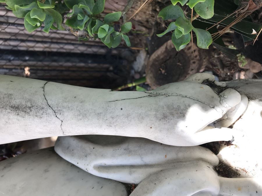 Vintage Italian Stone Carved White Marble Statue Sculpture Life Size Women From Rome Italy (Left Arm And Hand Have Damage - See Photos) [Photo 19]