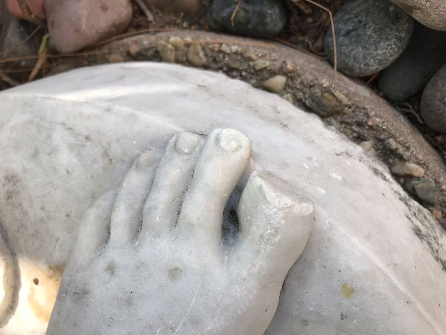 Vintage Italian Stone Carved White Marble Statue Sculpture Life Size Women From Rome Italy (Left Arm And Hand Have Damage - See Photos) [Photo 23]