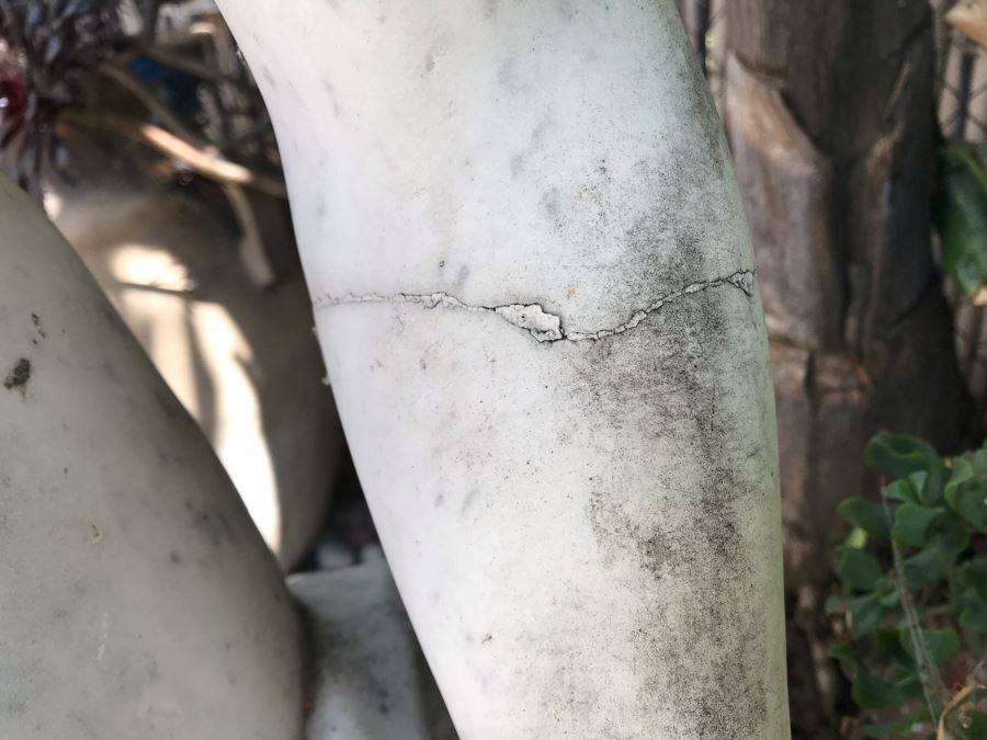 Vintage Italian Stone Carved White Marble Statue Sculpture Life Size Women From Rome Italy (Left Arm And Hand Have Damage - See Photos) [Photo 18]