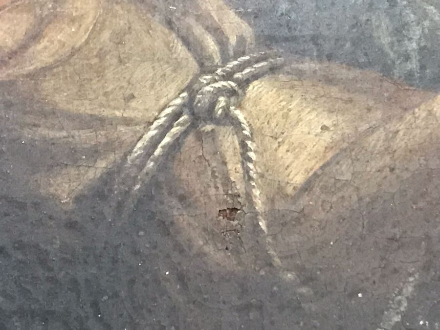 Antique Original Italian Oil Painting Of Descending Angels Surrounding Monk 19 X 14 [Photo 9]