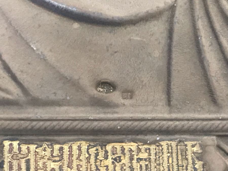 Antique Russian Orthodox Icon Of Virgin Mary With Jesus Handpainted Icon In Metal Riza Oklad 7 X 9 [Photo 10]