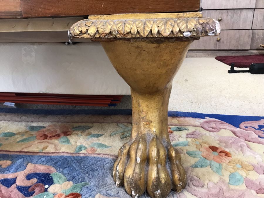 Impressive French Empire Style Ormolu Mounted 4 Post Bed With Gilded Eagle Finials At Each Post And Claw Feet 83W X 105L X 62H [Photo 13]