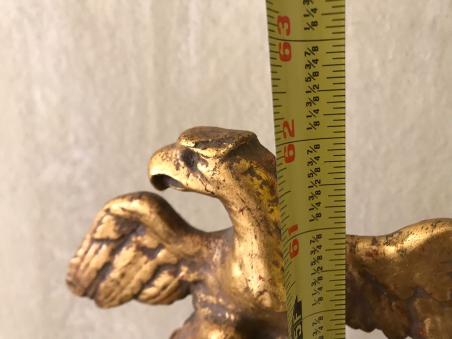 Impressive French Empire Style Ormolu Mounted 4 Post Bed With Gilded Eagle Finials At Each Post And Claw Feet 83W X 105L X 62H [Photo 27]