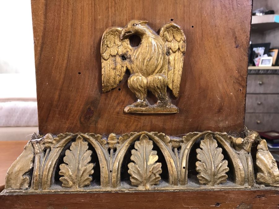 Impressive French Empire Style Ormolu Mounted 4 Post Bed With Gilded Eagle Finials At Each Post And Claw Feet 83W X 105L X 62H [Photo 11]