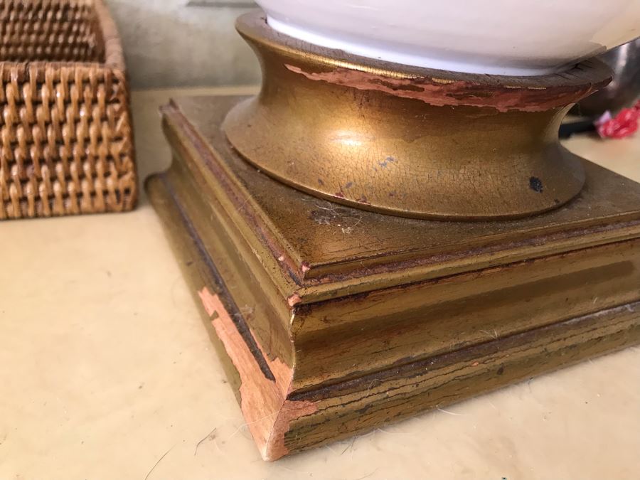 Pair Of Italian Ceramic Original Marbro Table Lamps White [Photo 13]