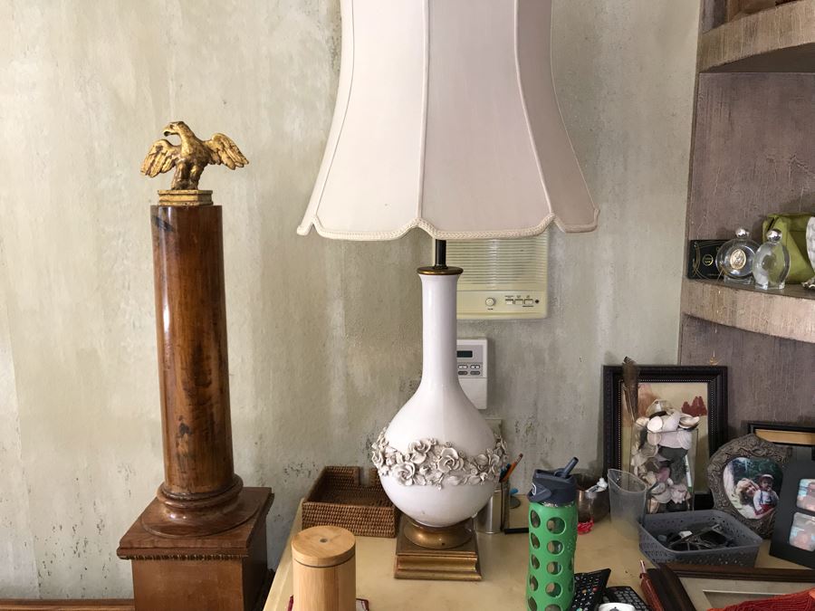 Pair Of Italian Ceramic Original Marbro Table Lamps White [Photo 10]