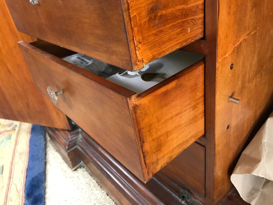 Large Wooden Armoire Cabinet (A Few Pulls Need Replacing) 54W X 27D X 92H [Photo 6]