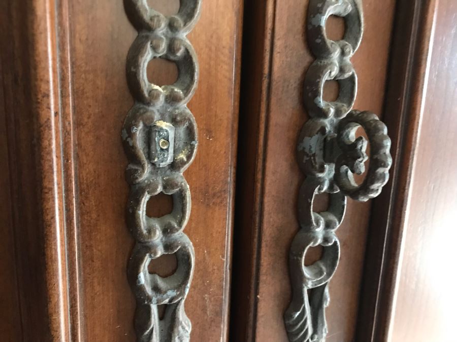 Large Wooden Armoire Cabinet (A Few Pulls Need Replacing) 54W X 27D X 92H [Photo 7]