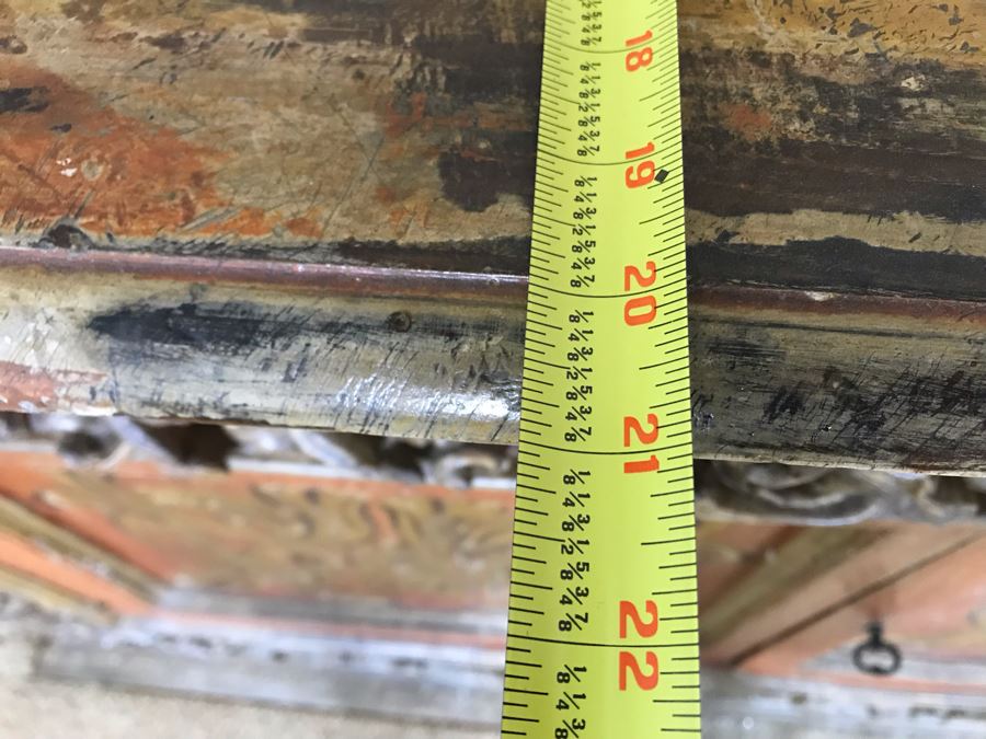 Stunning Antique Hand Carved Buffet Server Cabinet Handpainted From Rome Italy With Relief Carved Ornamentation 69W X 21D X 41H - See Photos [Photo 26]