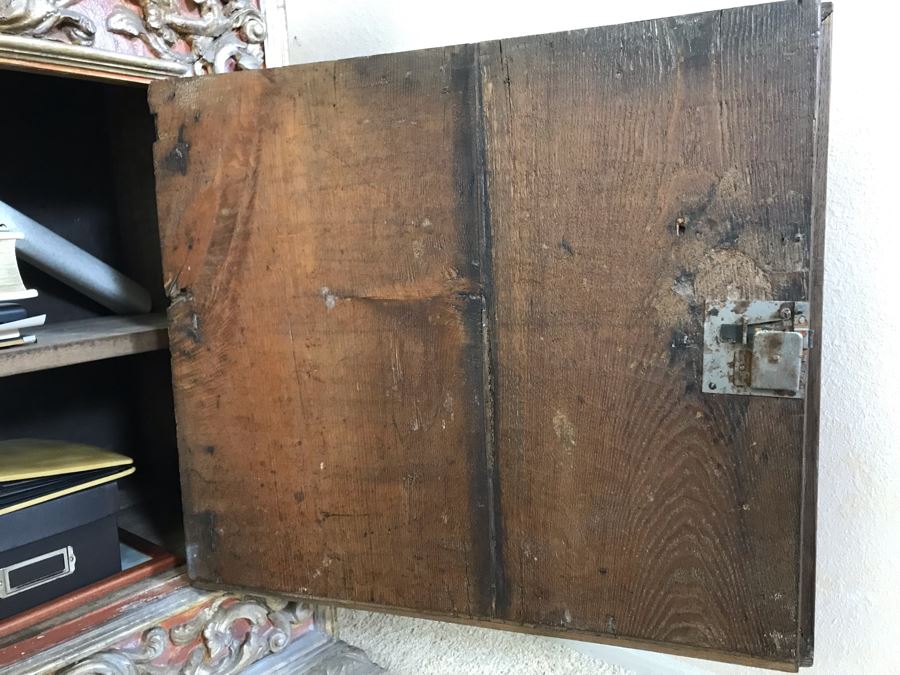 Stunning Antique Hand Carved Buffet Server Cabinet Handpainted From Rome Italy With Relief Carved Ornamentation 69W X 21D X 41H - See Photos [Photo 18]