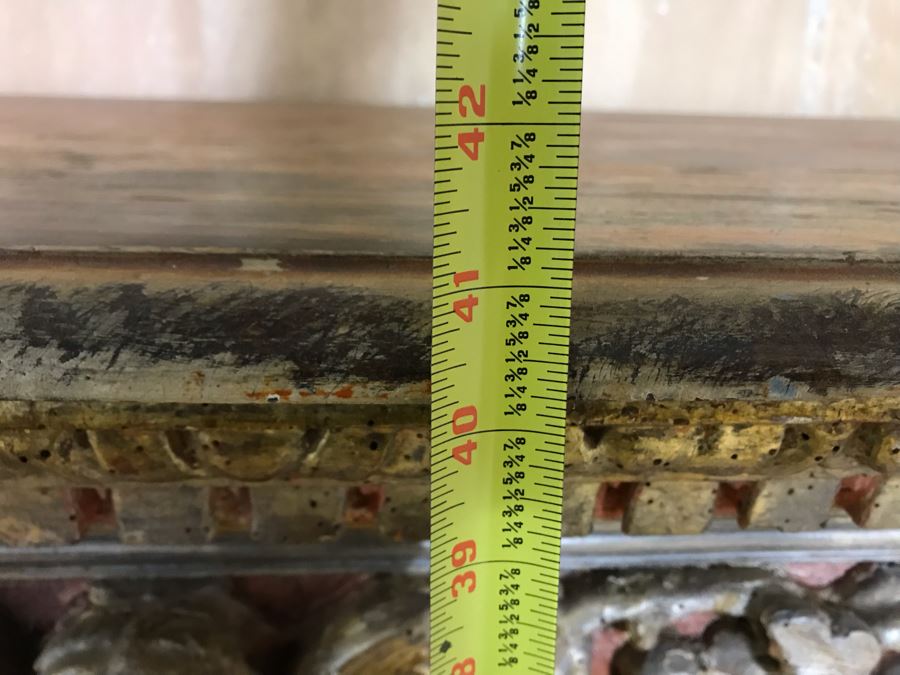 Stunning Antique Hand Carved Buffet Server Cabinet Handpainted From Rome Italy With Relief Carved Ornamentation 69W X 21D X 41H - See Photos [Photo 27]