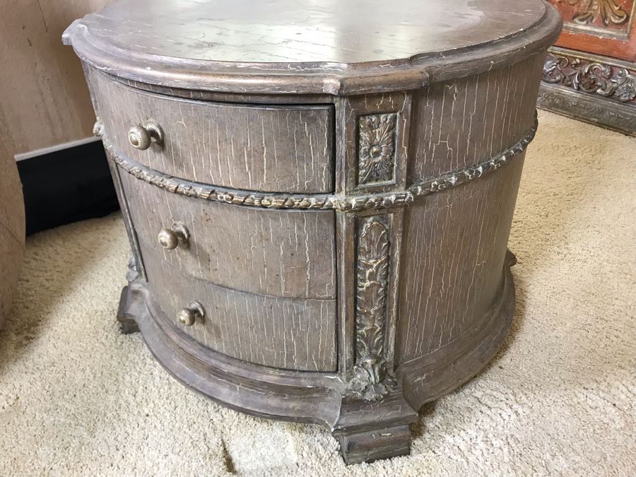 Custom Round 3-Drawer Side Table Dresser 30W X 24H [Photo 5]