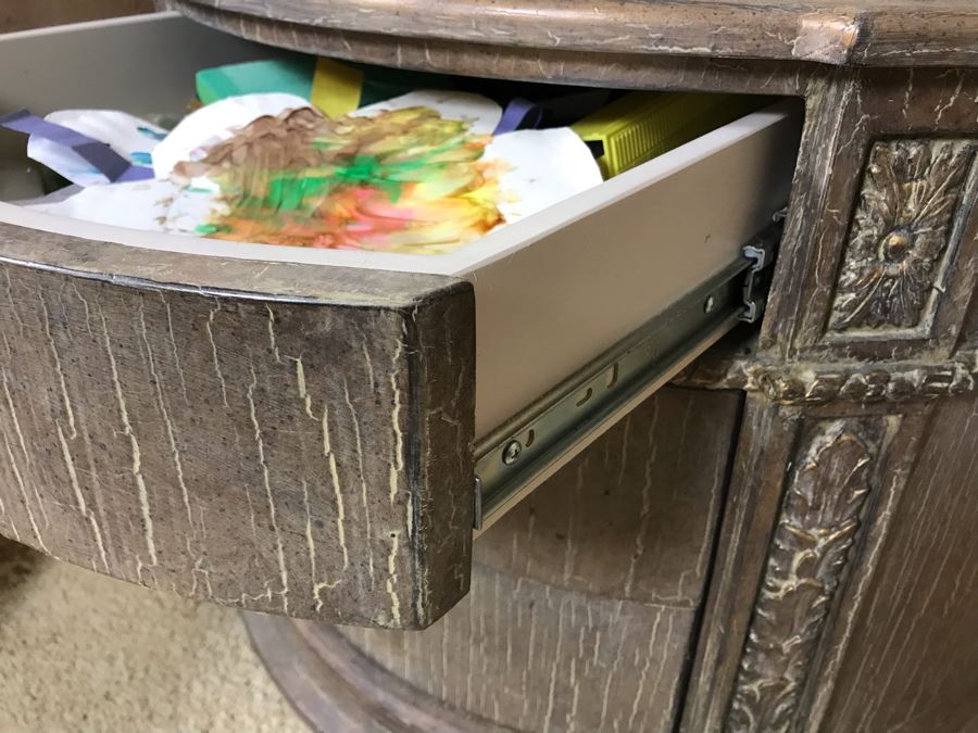 Custom Round 3-Drawer Side Table Dresser 30W X 24H [Photo 4]