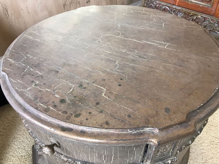 Custom Round 3-Drawer Side Table Dresser 30W X 24H [Photo 6]