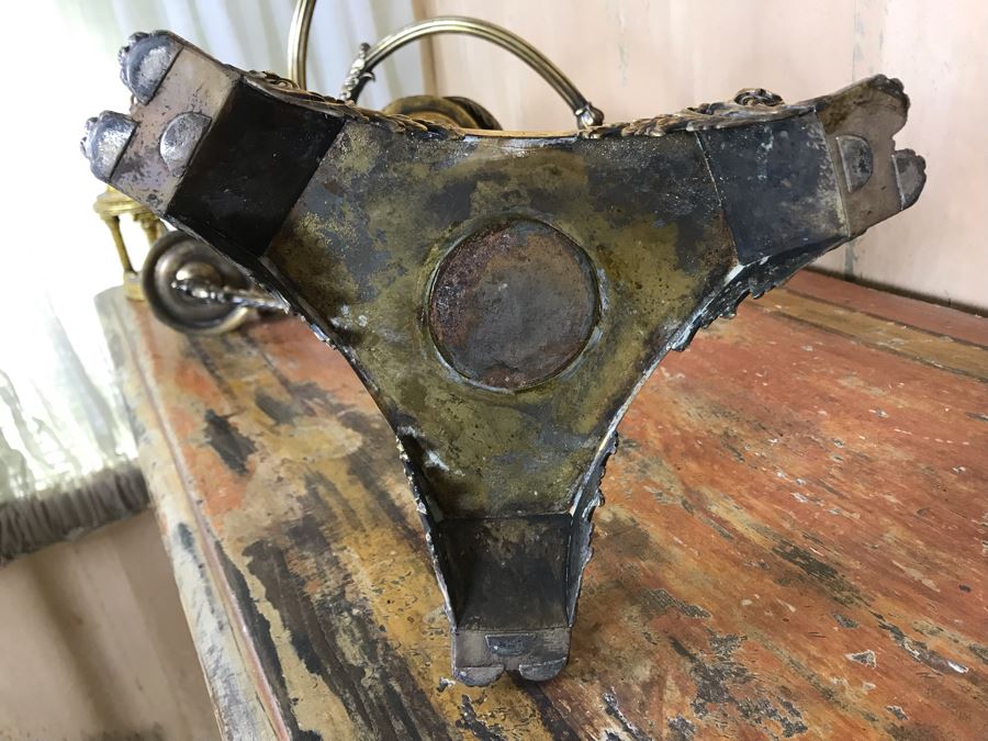 Pair Of Impressive Heavy Antique Gilt Bronze Lion Footed Four-Arm Candelabras From Getty Estate In Italy 19W X 28H - See Photos [Photo 32]