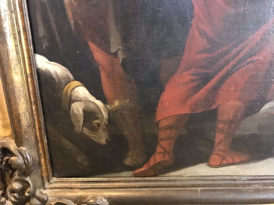 Large Original Antique Religious Oil Painting Of Jesus Blessing Children In Antique Wooden Painting From Rome Italy Measures 76W X 50H Frame Measures 90W X 64H - Has Reserve Price [Photo 25]