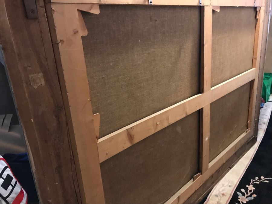 Large Original Antique Religious Oil Painting Of Jesus Blessing Children In Antique Wooden Painting From Rome Italy Measures 76W X 50H Frame Measures 90W X 64H - Has Reserve Price [Photo 36]