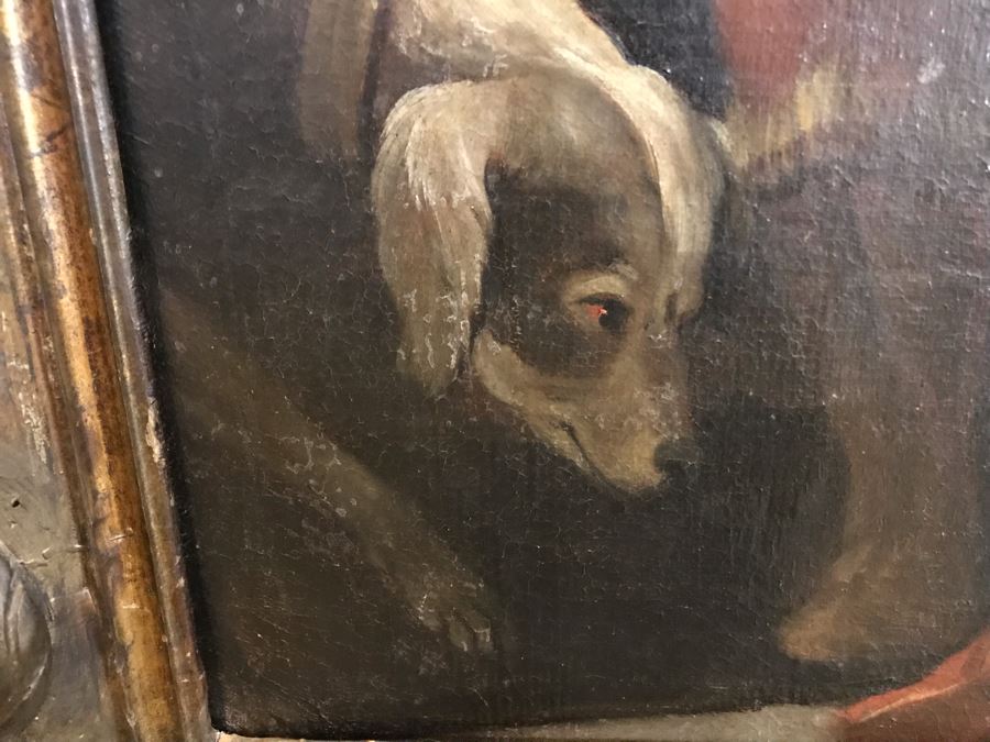 Large Original Antique Religious Oil Painting Of Jesus Blessing Children In Antique Wooden Painting From Rome Italy Measures 76W X 50H Frame Measures 90W X 64H - Has Reserve Price [Photo 26]