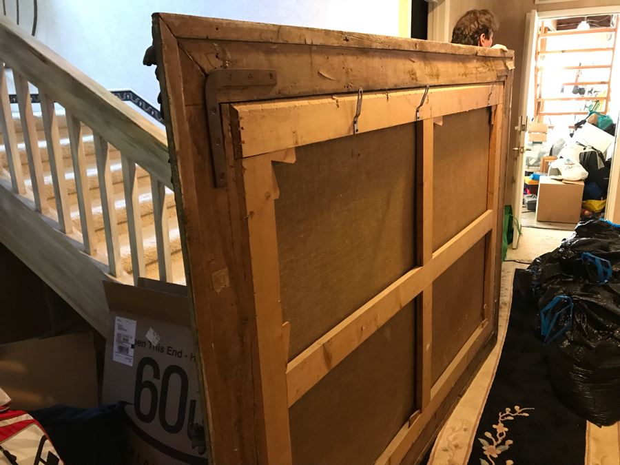 Large Original Antique Religious Oil Painting Of Jesus Blessing Children In Antique Wooden Painting From Rome Italy Measures 76W X 50H Frame Measures 90W X 64H - Has Reserve Price [Photo 40]