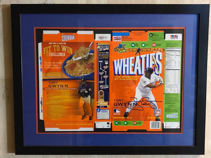 Hand Signed Tony Gwynn HOF Framed New Wheaties Box 29W X 22H [Photo 3]