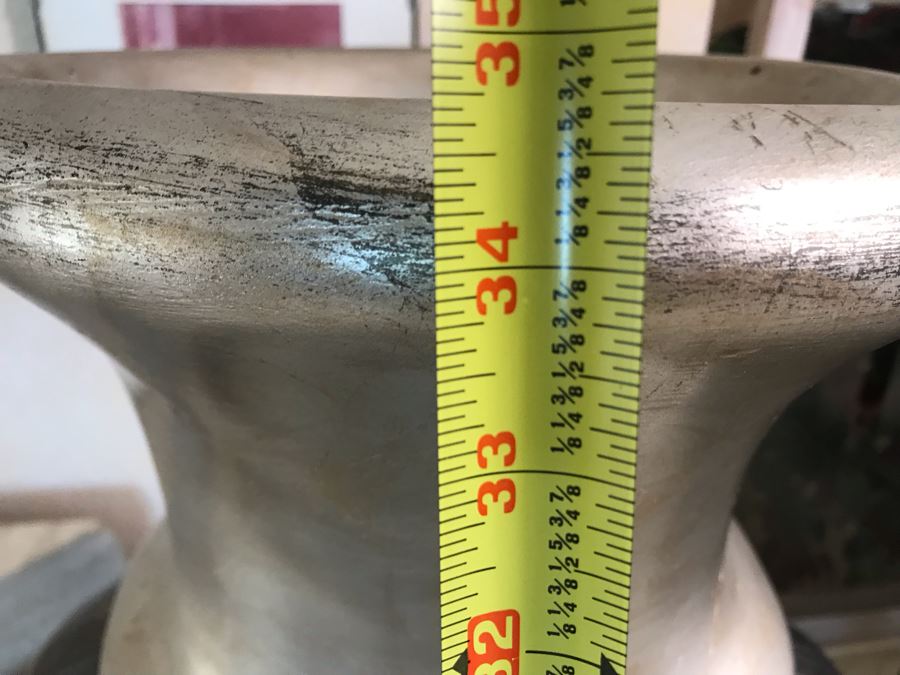 Pair Of Decorative Silvered Vases 34H And 27H [Photo 4]