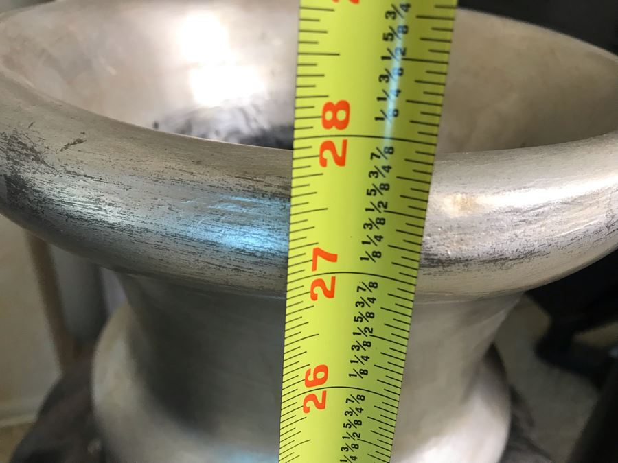 Pair Of Decorative Silvered Vases 34H And 27H [Photo 5]