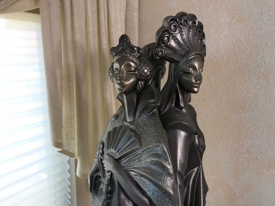 Vintage 1990 Austin Productions Alexsander Danel Sculpture Les Trois Elegante 27H [Photo 4]