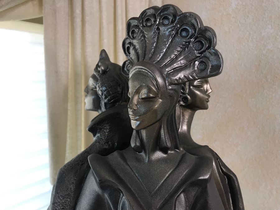 Vintage 1990 Austin Productions Alexsander Danel Sculpture Les Trois Elegante 27H [Photo 3]