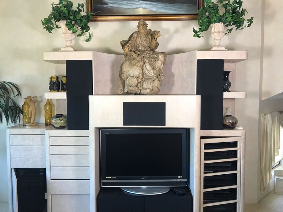 Large Hand Carved Wooden Sculpture Of Biblical Man (Possibly Moses) From Rome Italy 24W X 16D X 36H - See Photos [Photo 21]