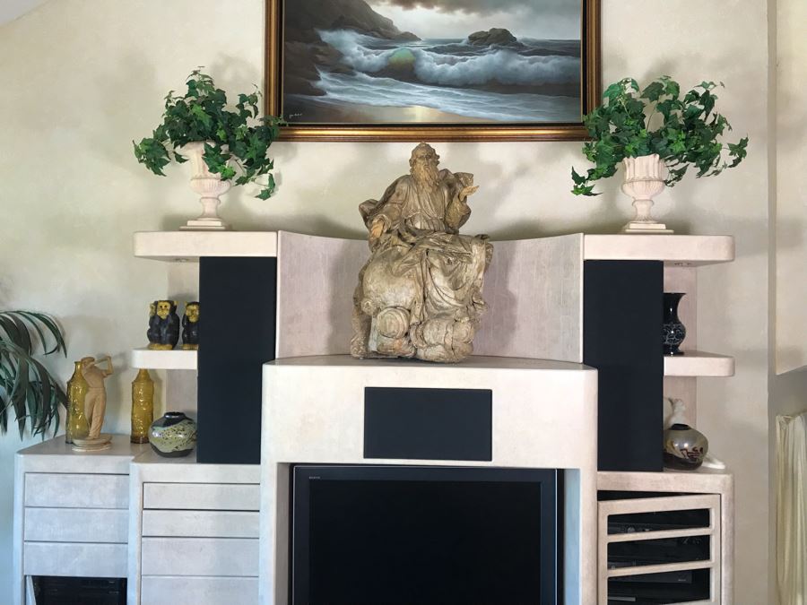 Large Hand Carved Wooden Sculpture Of Biblical Man (Possibly Moses) From Rome Italy 24W X 16D X 36H - See Photos [Photo 2]