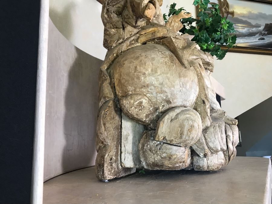 Large Hand Carved Wooden Sculpture Of Biblical Man (Possibly Moses) From Rome Italy 24W X 16D X 36H - See Photos [Photo 13]