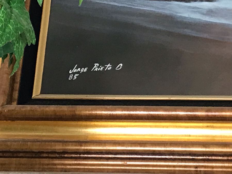 Large Original Seascape Ocean Waves Oil Painting By Jorge Prieto B 1985 [Photo 6]