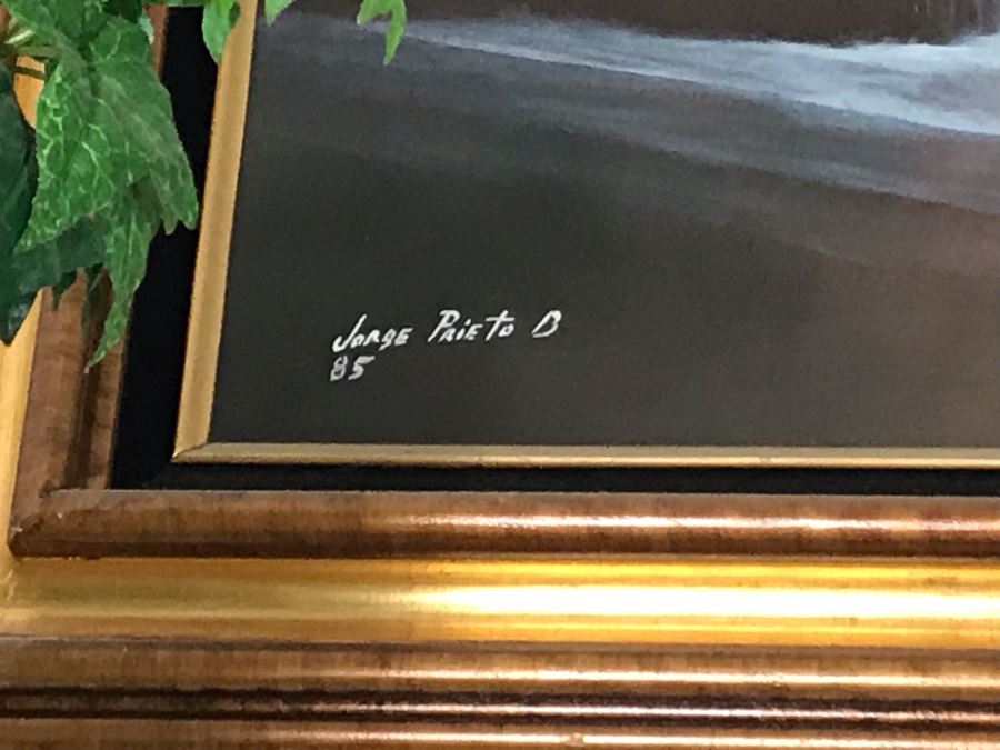 Large Original Seascape Ocean Waves Oil Painting By Jorge Prieto B 1985 [Photo 7]