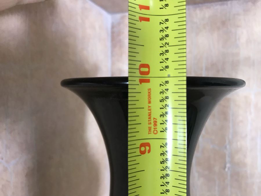 Turned Stone Marble Vase With Floral Carvings 10H [Photo 5]