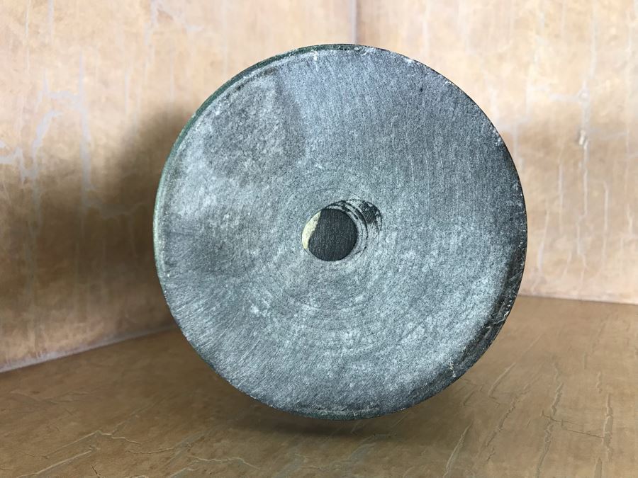 Turned Stone Marble Vase With Floral Carvings 10H [Photo 4]