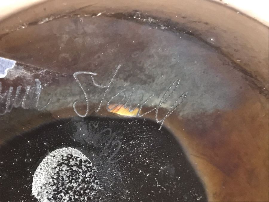 Signed Studio Iridescent Art Glass Vase By Bruce Stowell 8W X 7H [Photo 10]