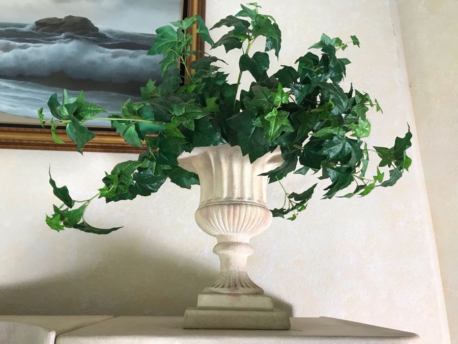 Pair Of Planter Urns With Artificial Plants [Photo 5]