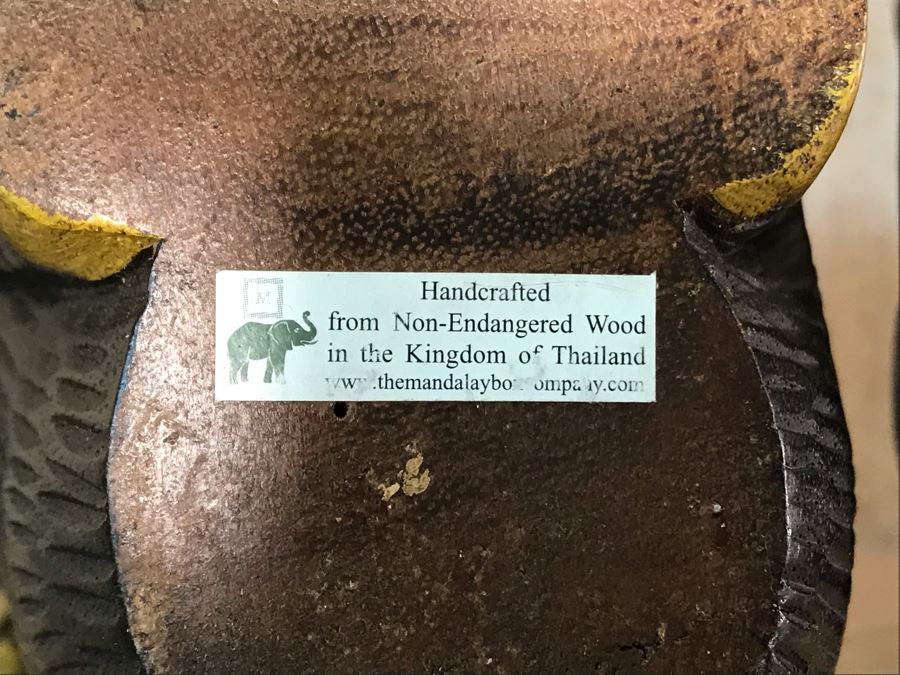 Handcrafted Carved Wooden Figures See/Hear/Speak No Evil Monkeys Three Wise Monkeys From Kingdom Of Thailand 8H [Photo 7]