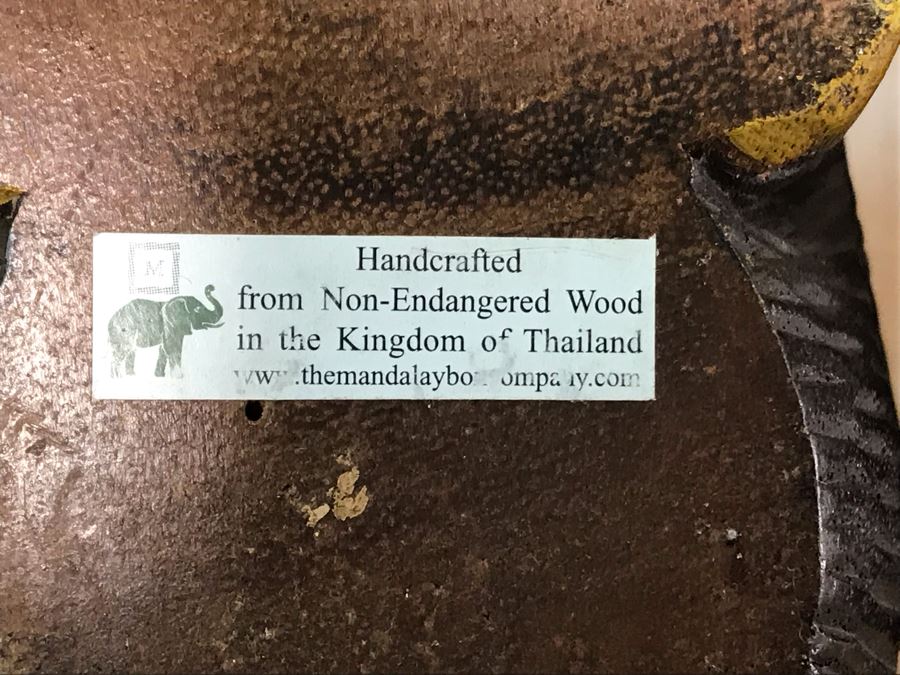 Handcrafted Carved Wooden Figures See/Hear/Speak No Evil Monkeys Three Wise Monkeys From Kingdom Of Thailand 8H [Photo 8]