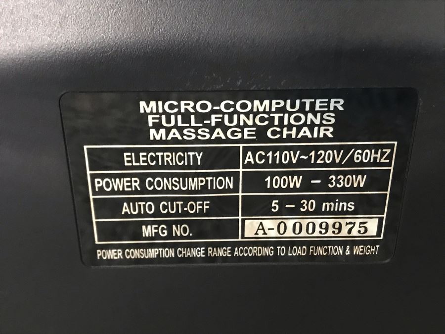 Air Med Micro-Computer Full-Function Massage Chair (May Need Servicing - Tested Back Massage) [Photo 9]