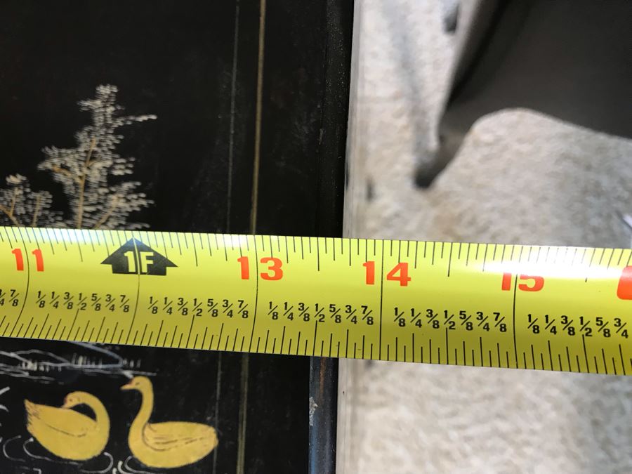 Pair Of Asian Black Lacquer 3-Drawer Side Tables 14W X 10.5D X 26H [Photo 12]