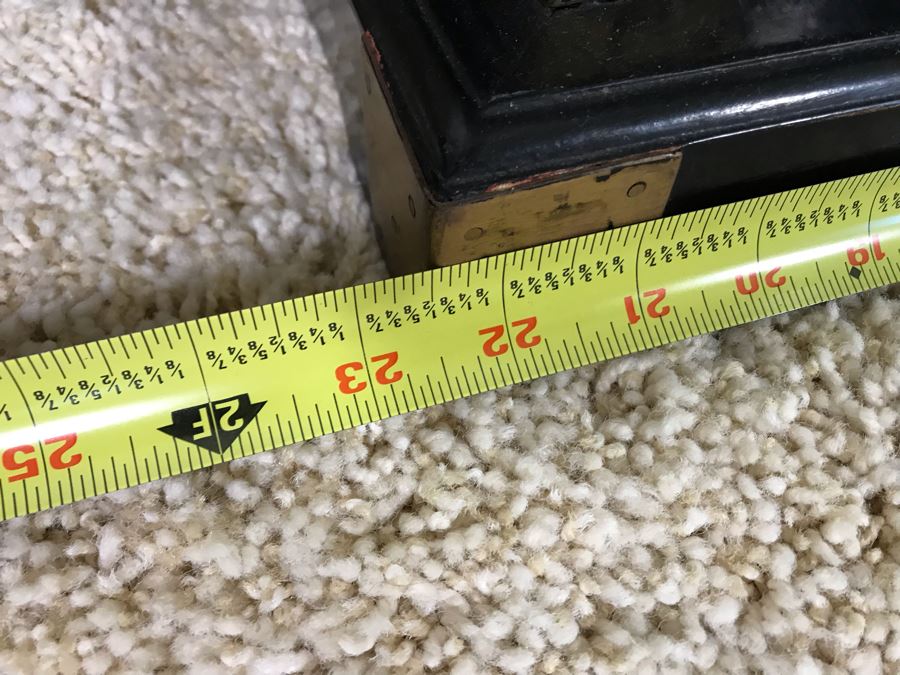 Vintage Asian Cabinet With Brass Hardware, Single Drawer And Three Shelves Lockable 22.5W X 18D X 34H [Photo 21]