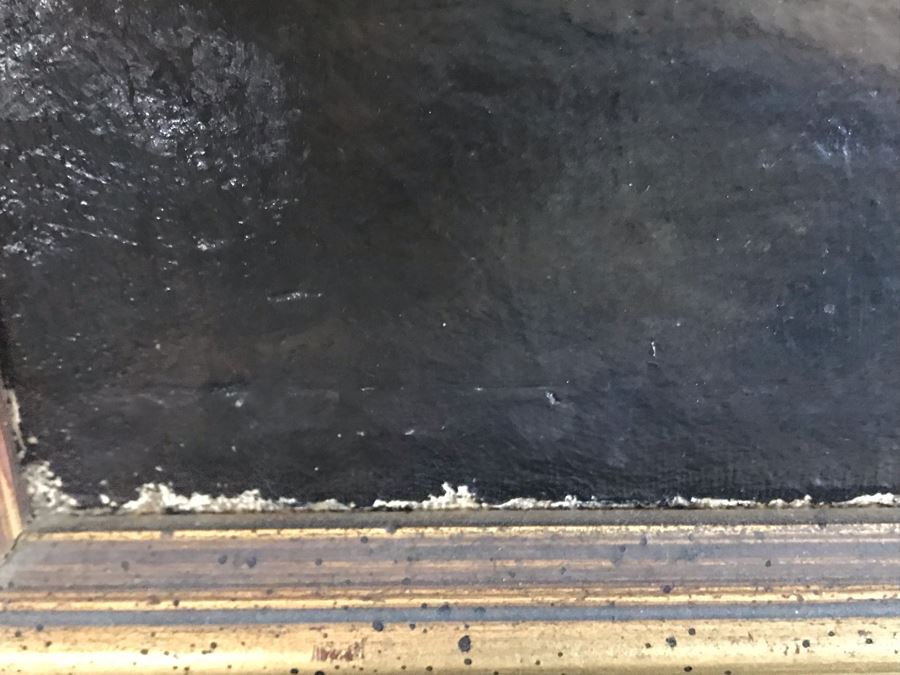 Original Antique Oil Painting No Signature Visible On Front - Pencil Signature On Back 32W X 39H [Photo 18]