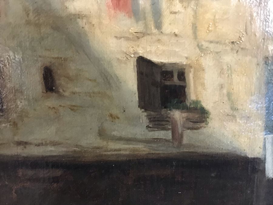 Original Antique Oil Painting No Signature Visible On Front - Pencil Signature On Back 32W X 39H [Photo 20]