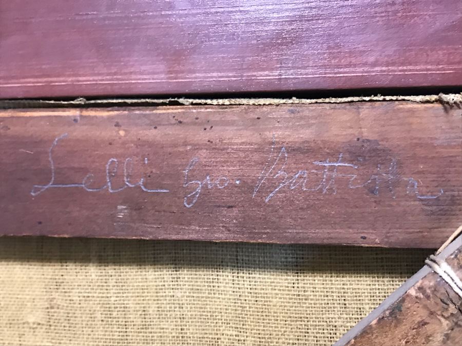 Original Antique Oil Painting No Signature Visible On Front - Pencil Signature On Back 32W X 39H [Photo 29]