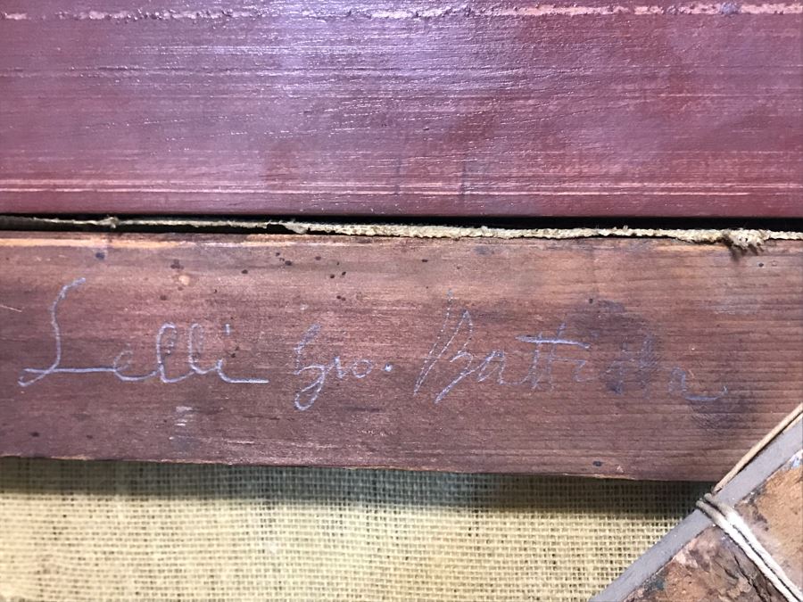 Original Antique Oil Painting No Signature Visible On Front - Pencil Signature On Back 32W X 39H [Photo 30]