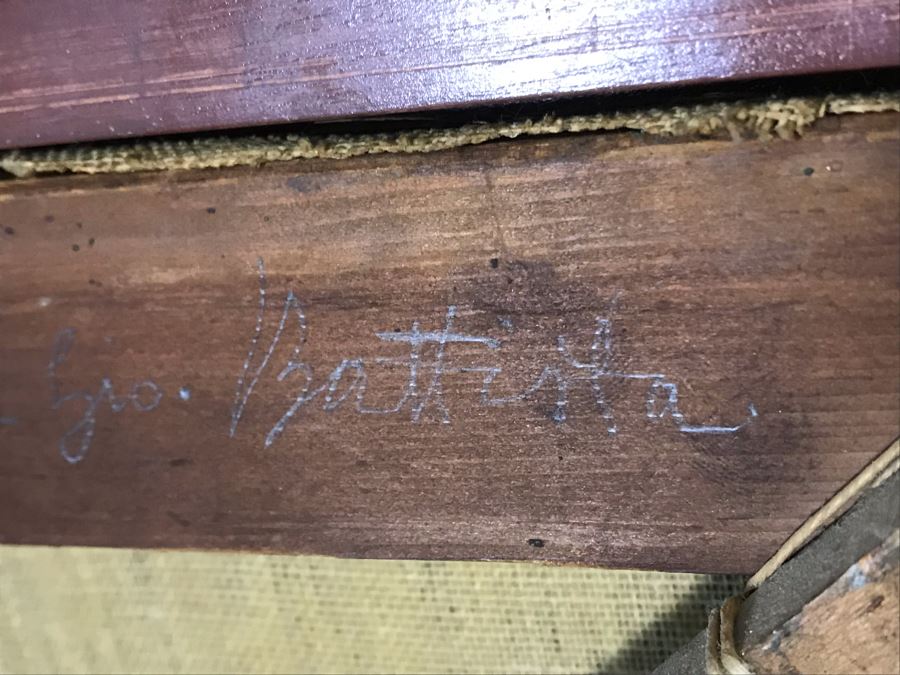 Original Antique Oil Painting No Signature Visible On Front - Pencil Signature On Back 32W X 39H [Photo 28]