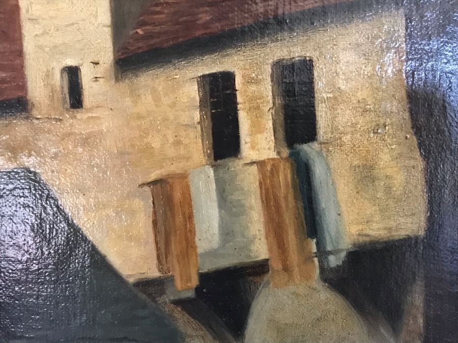 Original Antique Oil Painting No Signature Visible On Front - Pencil Signature On Back 32W X 39H [Photo 21]