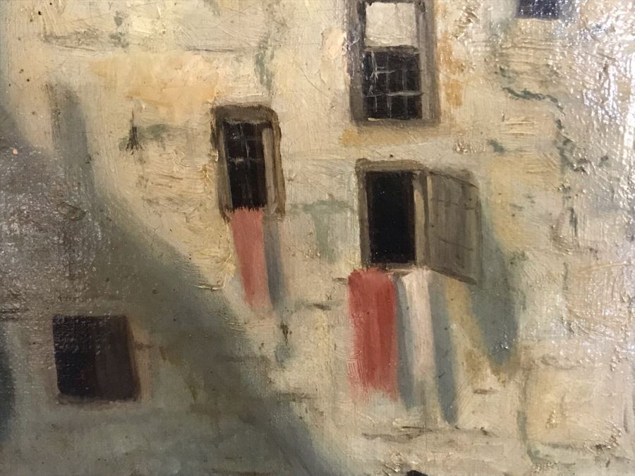 Original Antique Oil Painting No Signature Visible On Front - Pencil Signature On Back 32W X 39H [Photo 19]